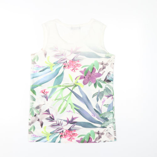 Klass Womens Multicoloured Floral Tank Top Scoop Neck Summer S