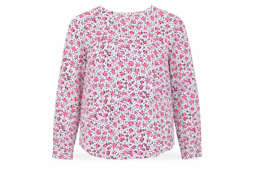 Front view of Fenn Wright Manson women’s multicolour animal print blouse, size UK 10