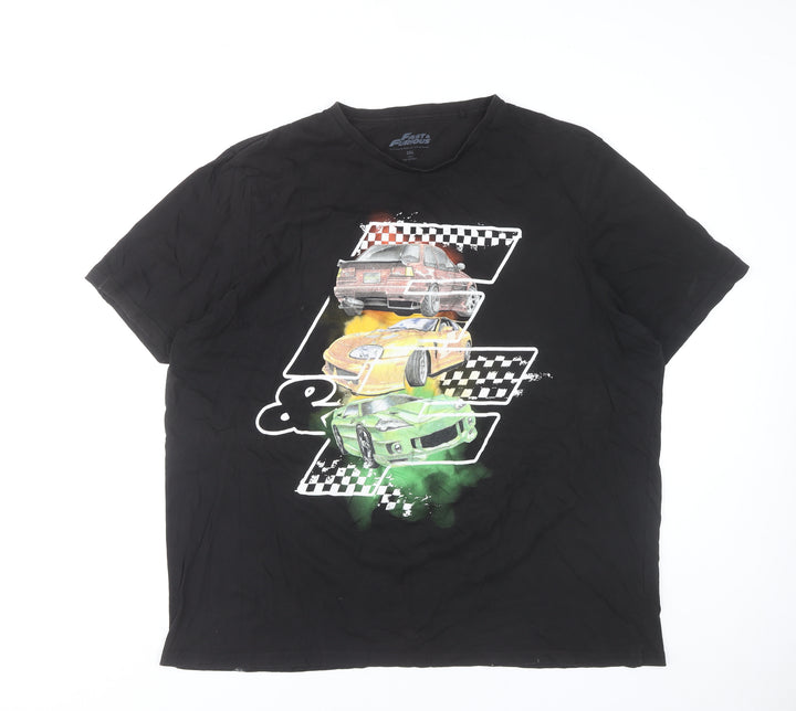 Fast & Furious Men's Black 3XL Graphic Cars T-Shirt Cotton