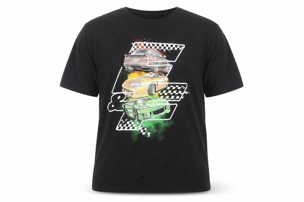 Fast & Furious Men's Black 3XL Graphic Cars T-Shirt Cotton