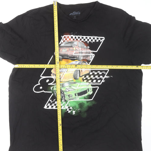 Fast & Furious Men's Black 3XL Graphic Cars T-Shirt Cotton