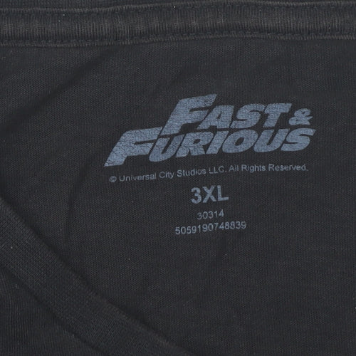 Fast & Furious Men's Black 3XL Graphic Cars T-Shirt Cotton