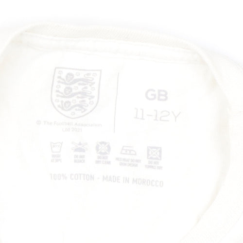 The Football Association Boys White Football Logo T-Shirt 11-12Y Casual Sportswear