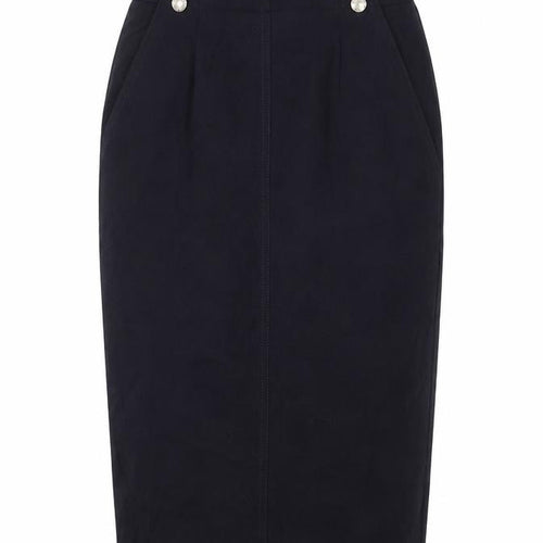 Karl Lagerfeld Womens Black Wool Pencil Midi Skirt Size 10