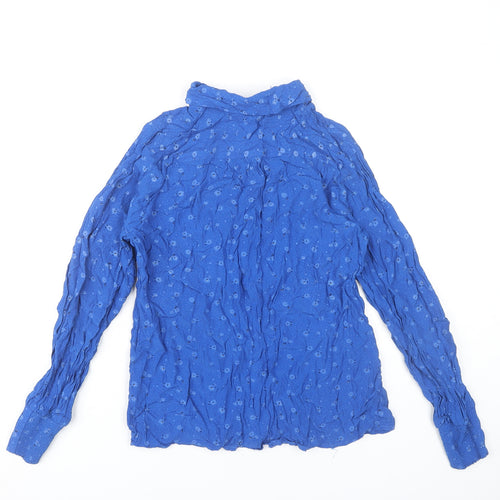Sosandar Women’s Blue Floral Button-Up Long Sleeve Shirt Size 14