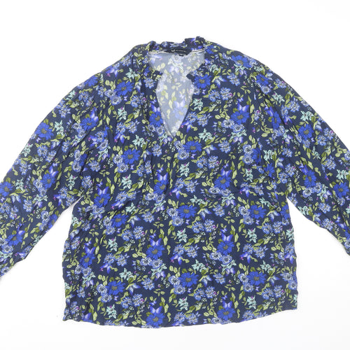 Crew Clothing Company Women's Multicoloured Floral Viscose Blouse Size 10
