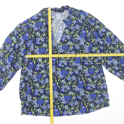 Crew Clothing Company Women's Multicoloured Floral Viscose Blouse Size 10