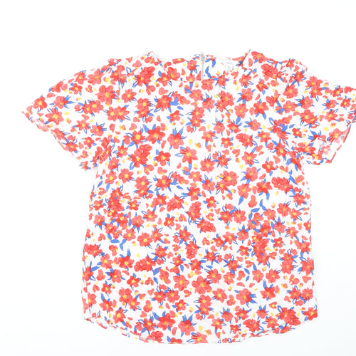 M&Co Womens Multicoloured Floral Blouse UK12 Viscose Summer Top