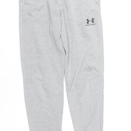 Under Armour Boys Grey XL Jogger Sweatpants with Elastic Waist Pockets