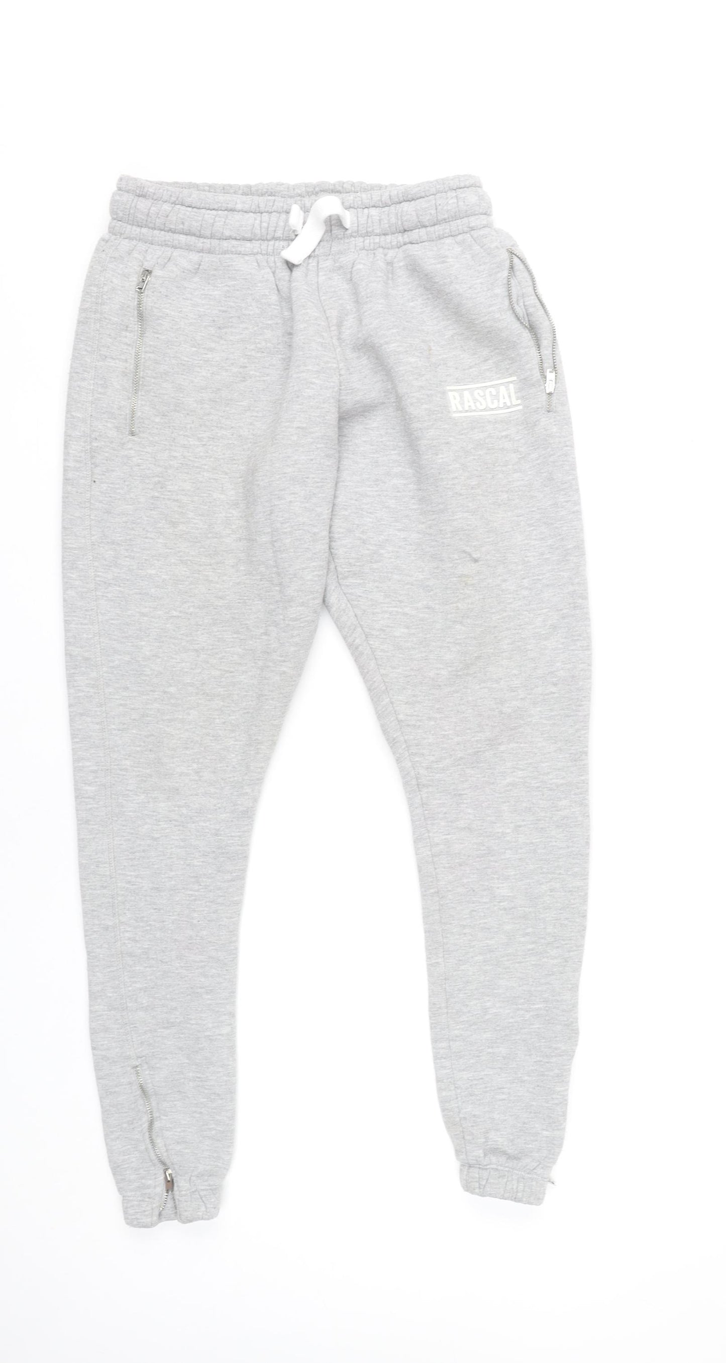 Rascal Boys Grey Jogger Sweatpants XL Zip Pockets Elastic Waist