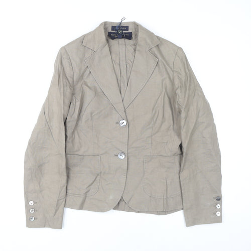 Paul Costelloe Women’s Beige Linen Blazer UK 8 Workwear Jacket