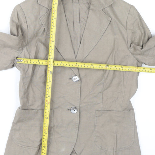 Paul Costelloe Women’s Beige Linen Blazer UK 8 Workwear Jacket