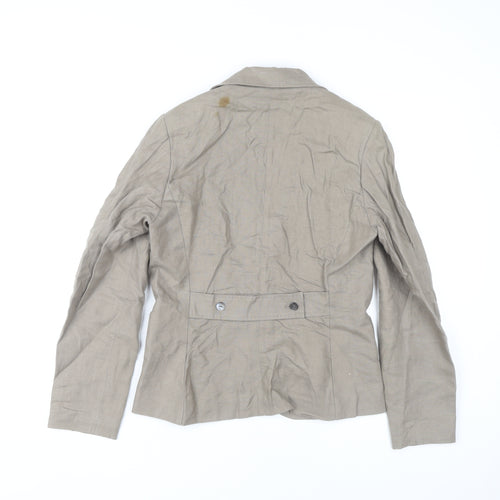Paul Costelloe Women’s Beige Linen Blazer UK 8 Workwear Jacket
