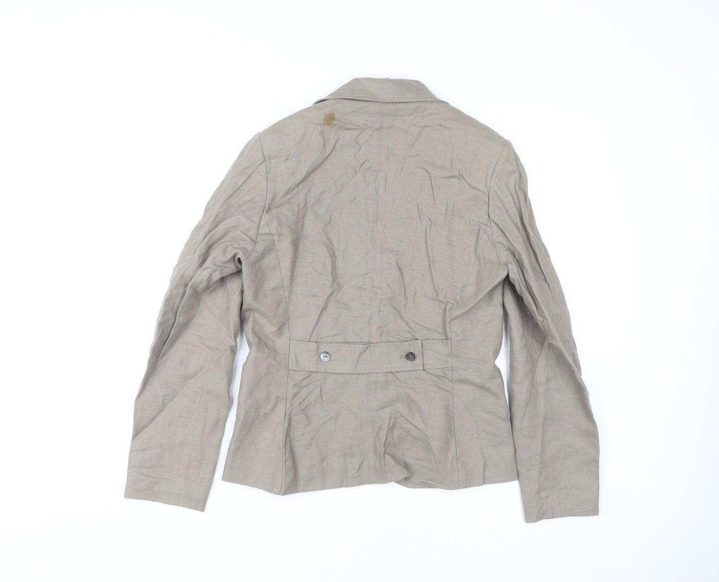 Paul Costelloe Women’s Beige Linen Blazer UK 8 Workwear Jacket