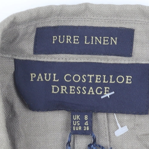 Paul Costelloe Women’s Beige Linen Blazer UK 8 Workwear Jacket