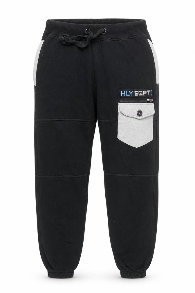 HLY EQPT Men’s Black Jogger Trousers L Cotton Blend Casual
