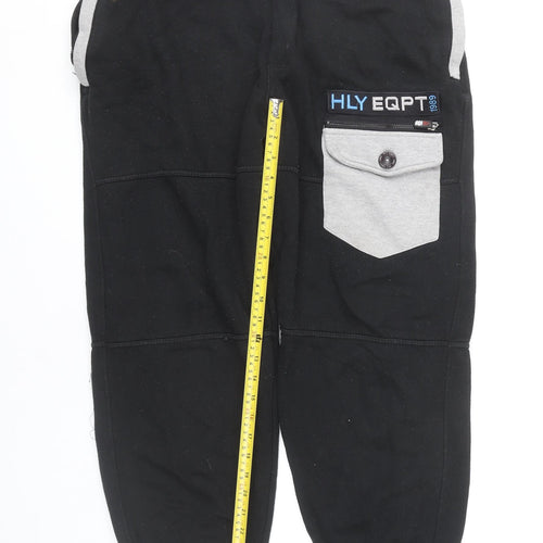 HLY EQPT Men’s Black Jogger Trousers L Cotton Blend Casual