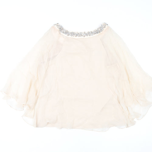 Jacques Vert Women Ivory Beaded Tunic Blouse S Formal Wedding
