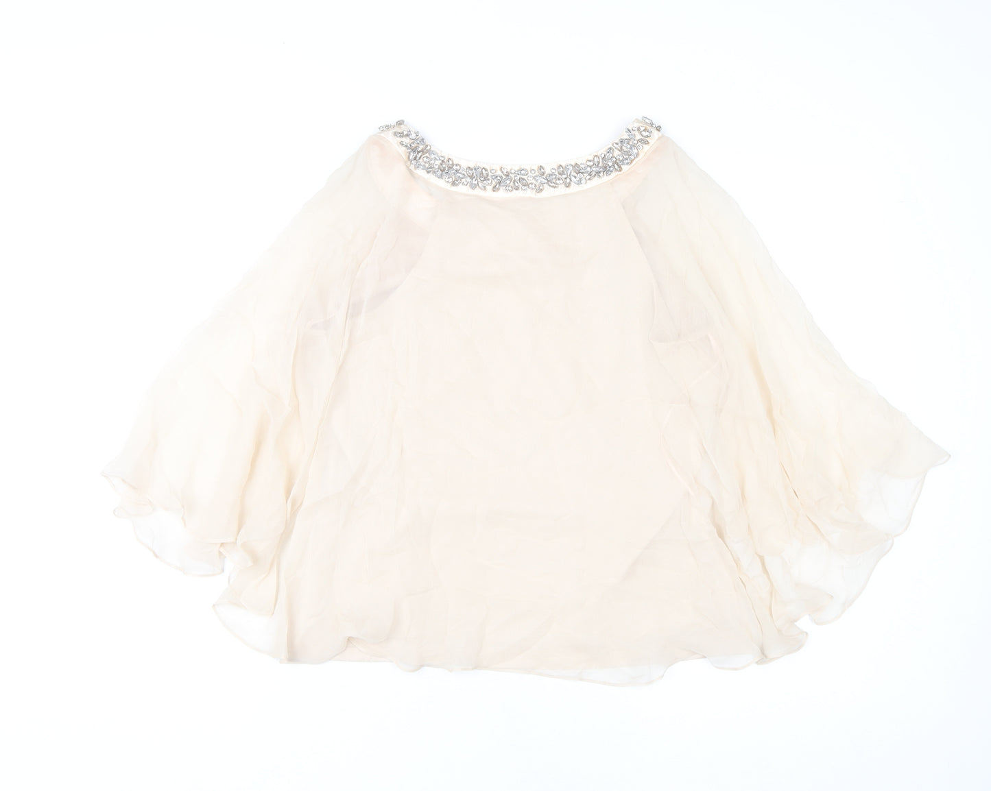 Jacques Vert Women Ivory Beaded Tunic Blouse S Formal Wedding