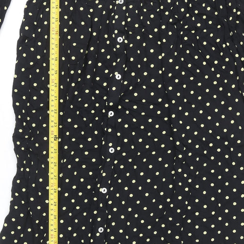 Marks and Spencer Women’s Black Polka Dot Long Shirt Dress Size 8
