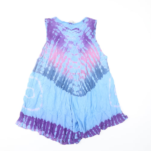 Pebble Bay Women’s Multicoloured Tie-Dye Tunic Top S Sleeveless V-Neck
