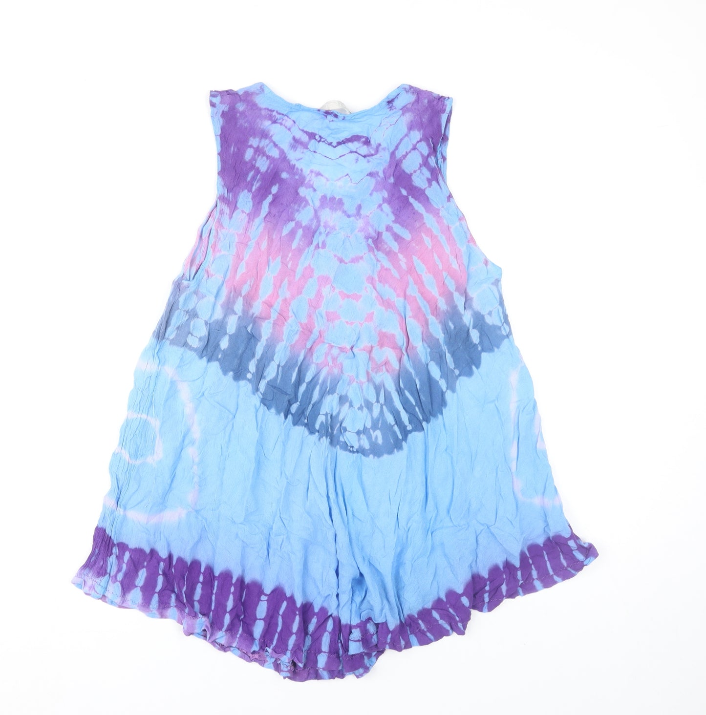 Pebble Bay Women’s Multicoloured Tie-Dye Tunic Top S Sleeveless V-Neck
