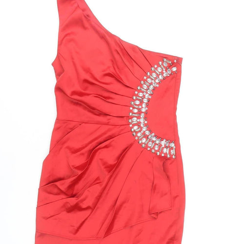 AX Paris Women Red Size 8 One Shoulder Bodycon Party Dress