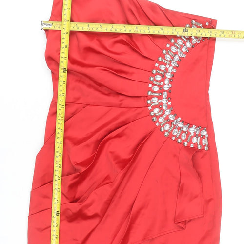 AX Paris Women Red Size 8 One Shoulder Bodycon Party Dress