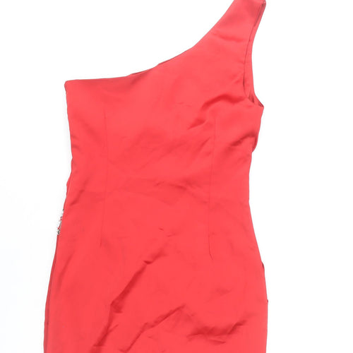 AX Paris Women Red Size 8 One Shoulder Bodycon Party Dress