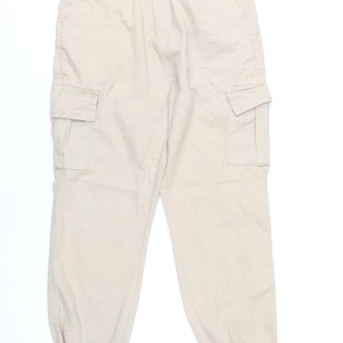 Portobello Punk Women’s Beige Cargo Trousers Size 10 Cotton