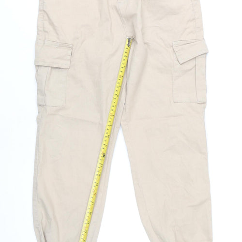 Portobello Punk Women’s Beige Cargo Trousers Size 10 Cotton