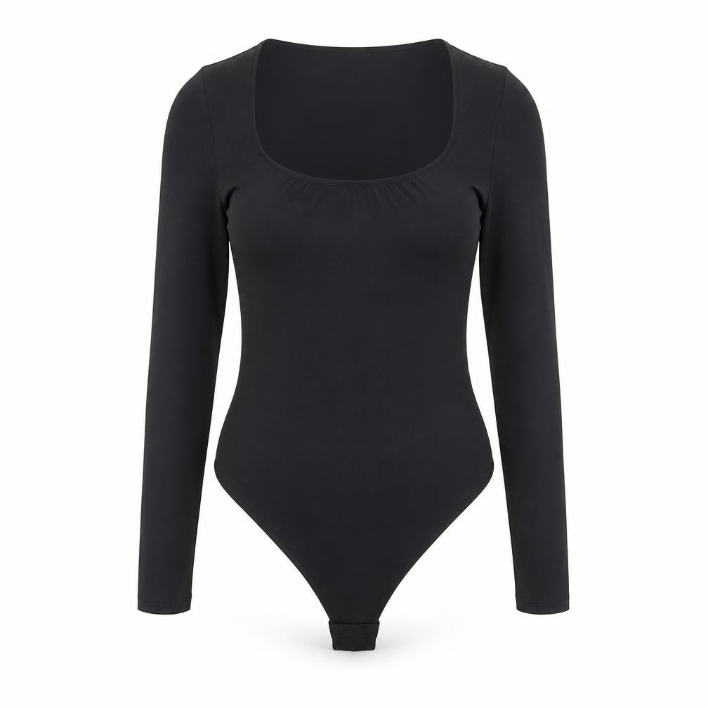 H&M Women’s Black Long Sleeve Bodysuit Size 8 Slim Fit Stretch