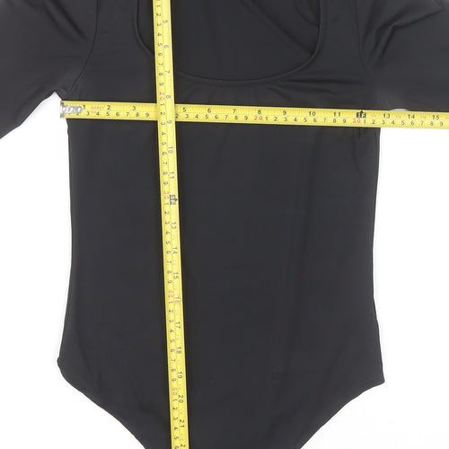 H&M Women’s Black Long Sleeve Bodysuit Size 8 Slim Fit Stretch