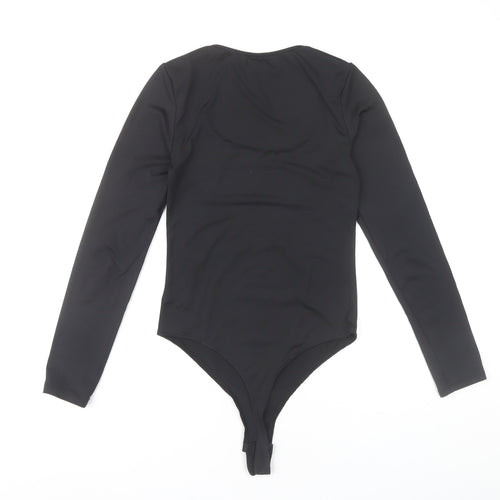 H&M Women’s Black Long Sleeve Bodysuit Size 8 Slim Fit Stretch