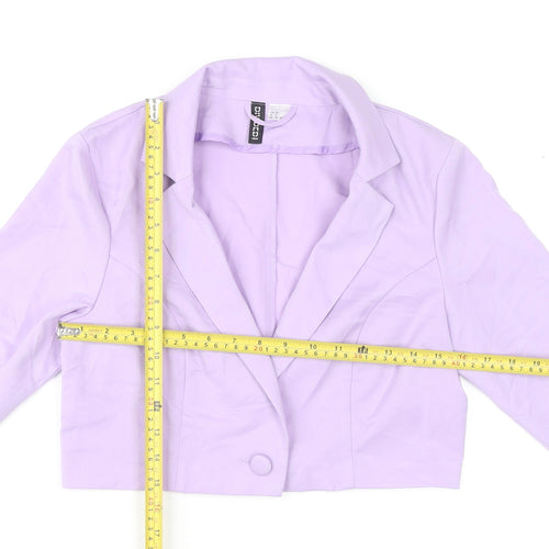 H&M Women’s Purple Cropped Blazer Size 6 Slim Fit Party Jacket