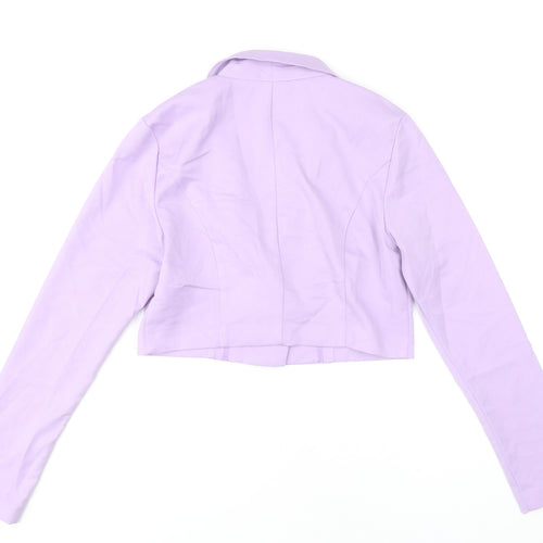 H&M Women’s Purple Cropped Blazer Size 6 Slim Fit Party Jacket