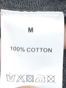 Dickins & Jones Womens Grey Cotton Cardigan Size M Open Knit Long Sleeve