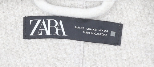 Zara Women Ivory XS Basic Jacket Button Front Polyester