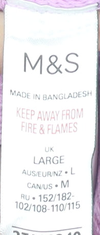 Marks and Spencer Women’s Pink V-Neck Cotton Knit Jumper L