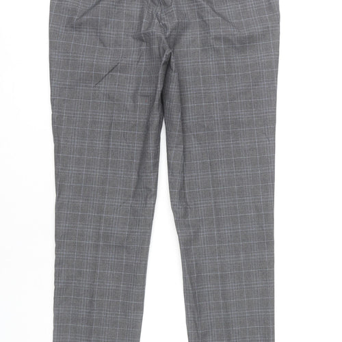 Burton Menswear Men's Grey Check Skinny Fit Formal Dress Trousers Size 32R