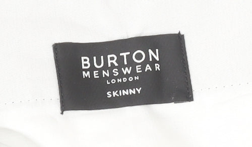 Burton Menswear Men's Grey Check Skinny Fit Formal Dress Trousers Size 32R
