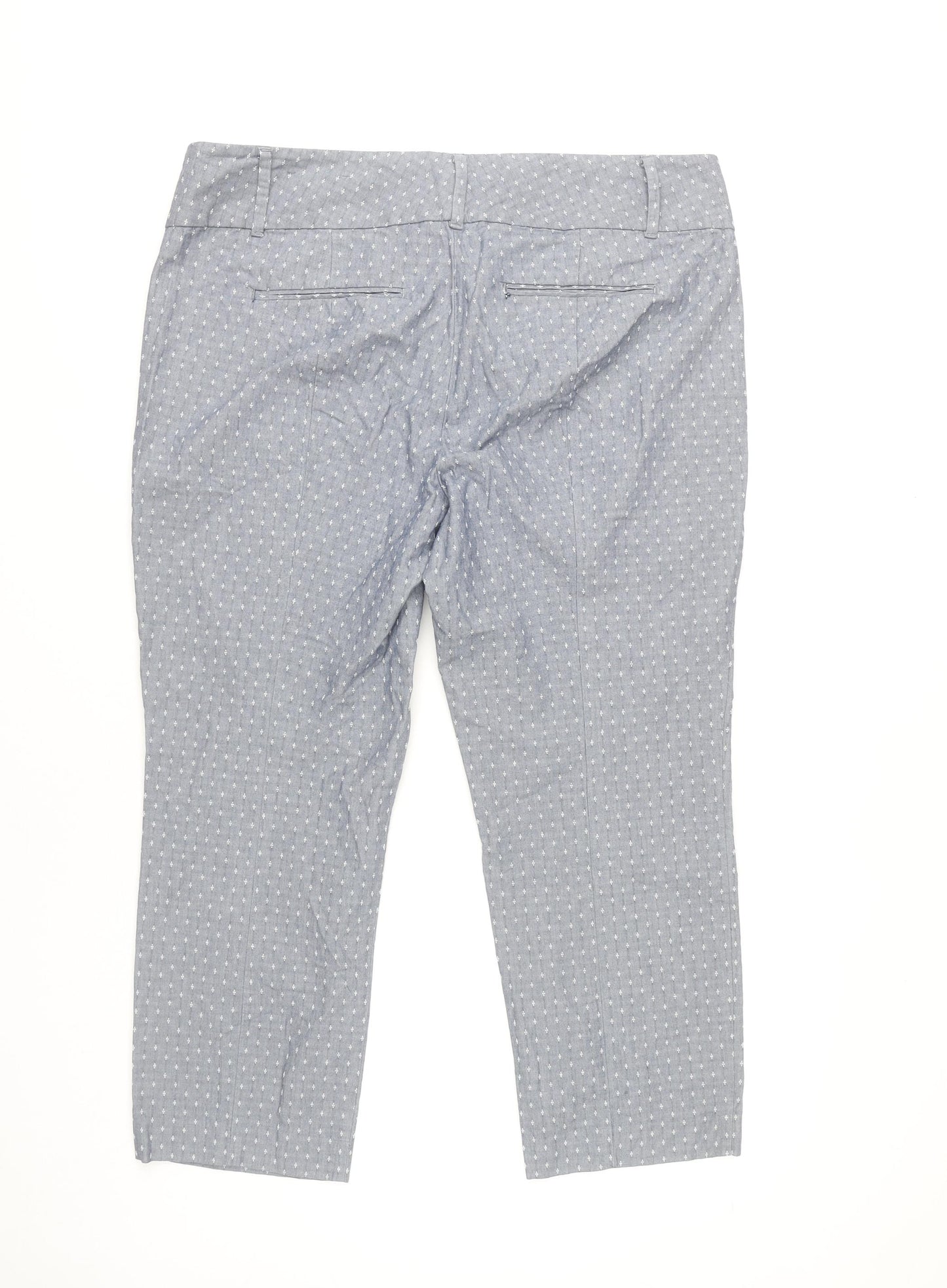 Ann Taylor Women’s Grey Chino Trousers Size 14 Regular Fit