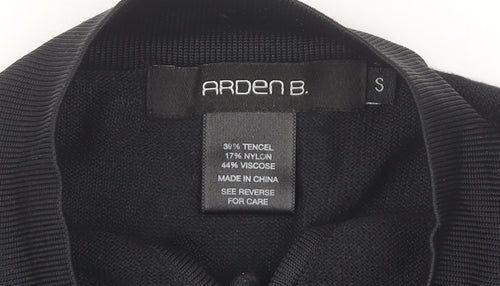 Arden B. Women’s Black Ruffle High Neck Tunic Blouse Size S
