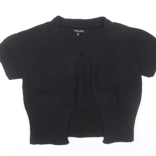 Massimo Dutti Women's Black Cardigan Jumper S Short Sleeve Knit