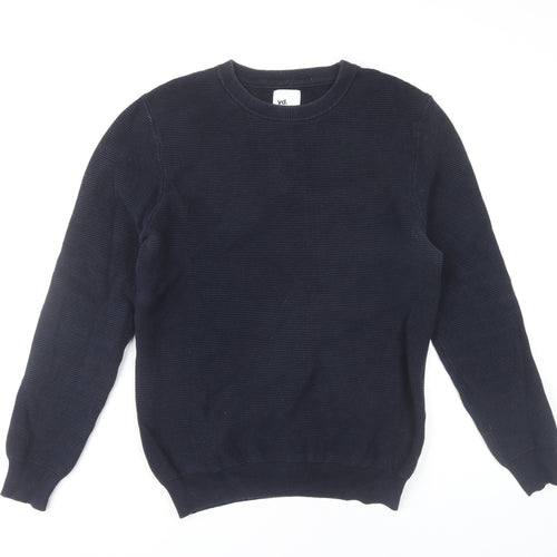 yd. Men’s Blue Cotton Nylon Crew Neck Jumper Size L
