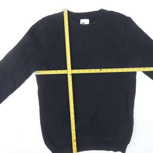 yd. Men’s Blue Cotton Nylon Crew Neck Jumper Size L