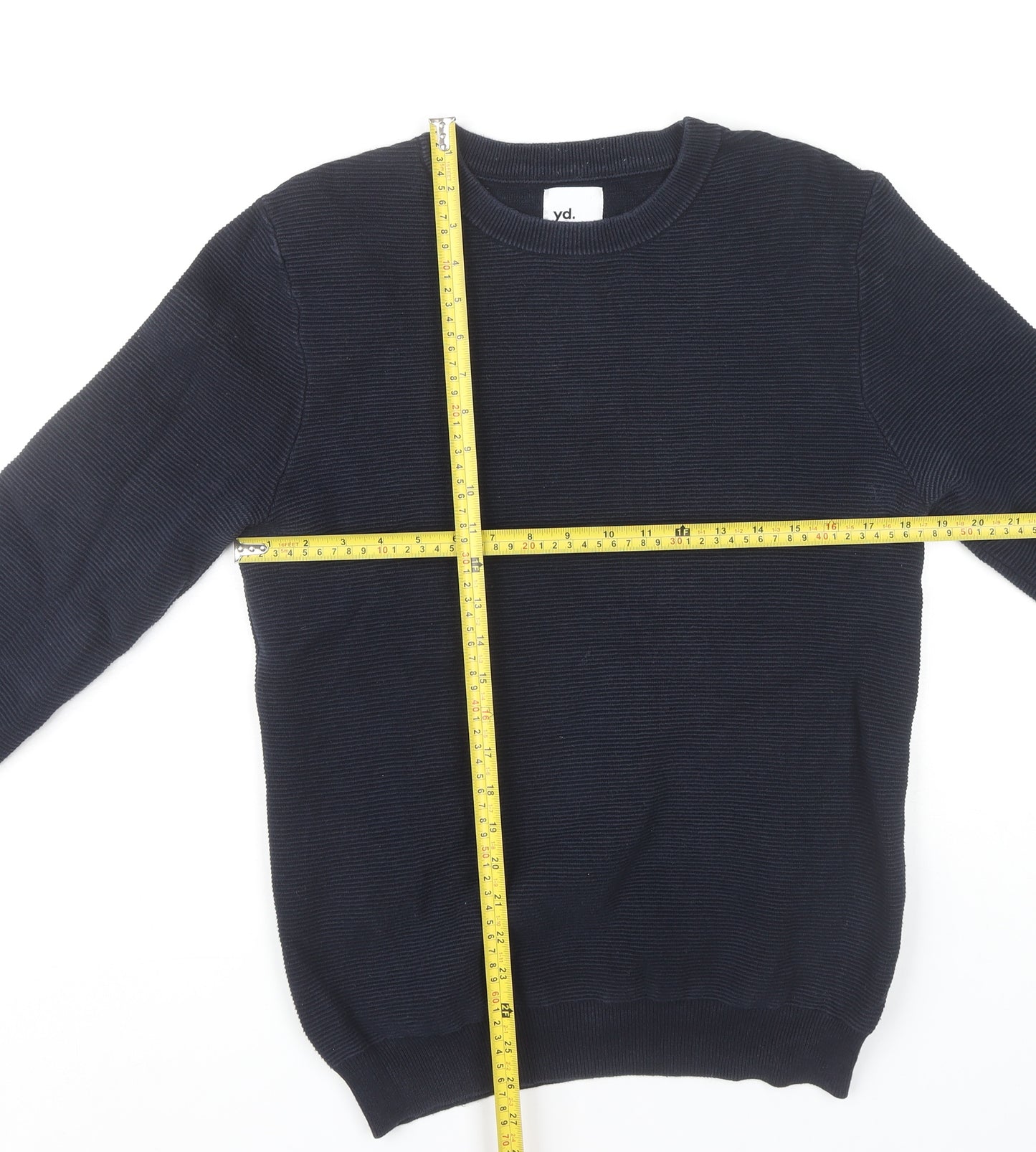 yd. Men’s Blue Cotton Nylon Crew Neck Jumper Size L