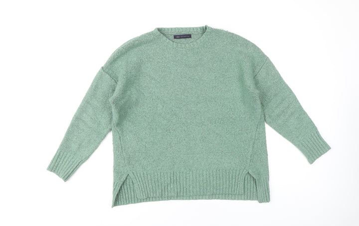 Marks and Spencer Womens Green Medium Pullover Jumper Crew Neck Knit