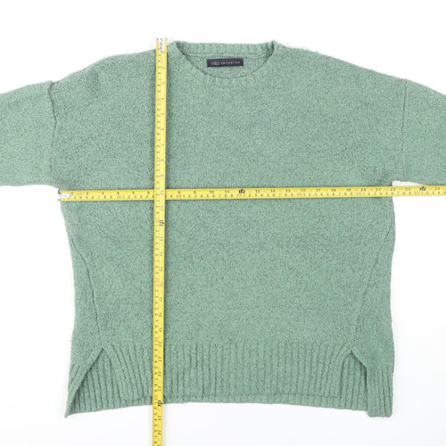 Marks and Spencer Womens Green Medium Pullover Jumper Crew Neck Knit