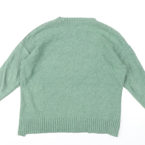 Marks and Spencer Womens Green Medium Pullover Jumper Crew Neck Knit